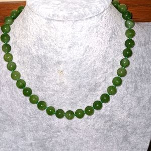 Vintage Handstrung Jade Necklace